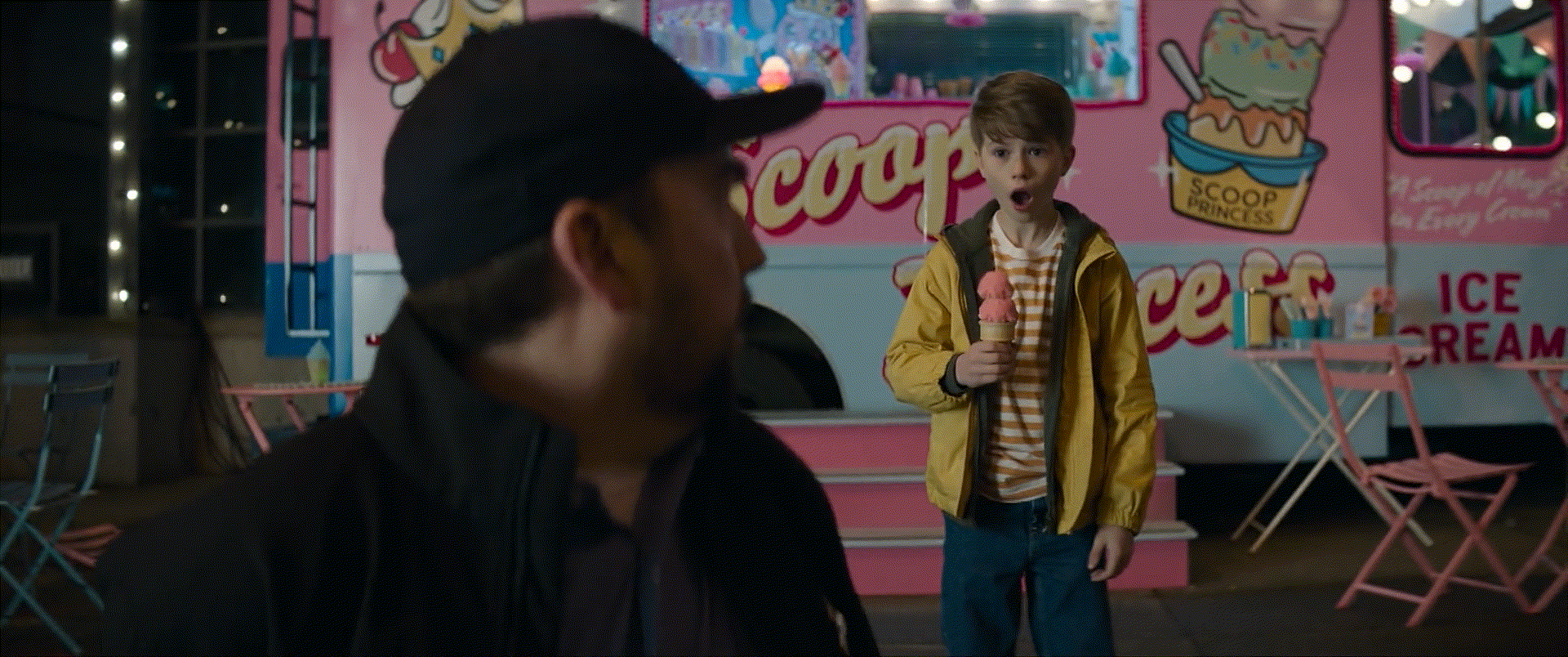 A gif of a kid’s ice cream flying sideways off the cone for no reason.